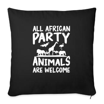 Tous les fêtards africains sont les bienvenus Safari - Housse de coussin décorative 45 x 45 cm - noir - Devant