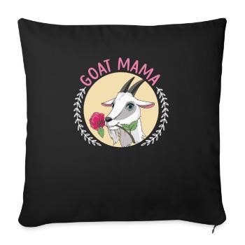 Ziege Mama Nutztier Ziegenflüsterer Muttertag - Sofakissenbezug 45 x 45 cm - Schwarz - Vorne