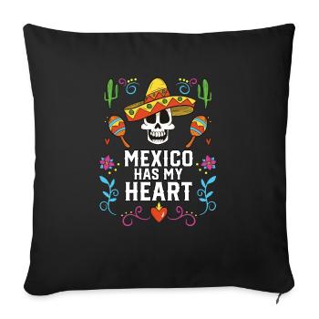 Le Mexique a mon cœur La vie mexicaine Fierté mexicaine - Housse de coussin décorative 45 x 45 cm - noir - Devant