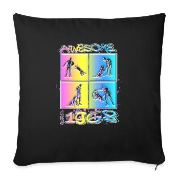 Awesome since 1968. Agility, Hundetraining - Sofakissenbezug 45 x 45 cm - Schwarz - Vorne