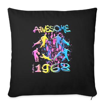 Awesome since 1968. Agility, Hundetraining - Sofakissenbezug 45 x 45 cm - Schwarz - Vorne