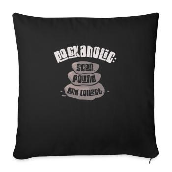 Roches, géologie, collectionneurs de roches, chasseurs de géodes - Housse de coussin décorative 45 x 45 cm - noir - Devant