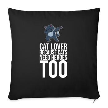 Dabbing Cat Funny Cat - Housse de coussin décorative 45 x 45 cm - noir - Devant