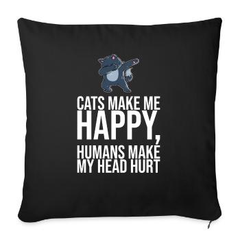 Dabbing Cat Funny Cat - Sofa pillowcase 17,3'' x 17,3'' (45 x 45 cm) - black - Front