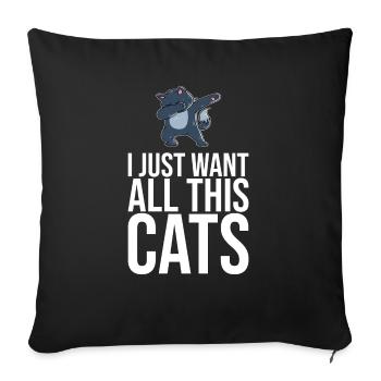 Dabbing Cat Funny Cat - Sofa pillowcase 17,3'' x 17,3'' (45 x 45 cm) - black - Front