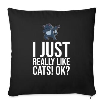 Dabbing Cat Funny Cat - Sofa pillowcase 17,3'' x 17,3'' (45 x 45 cm) - black - Front