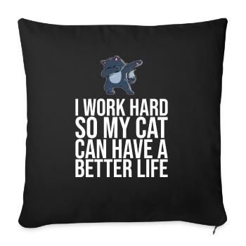 Dabbing Cat Funny Cat - Housse de coussin décorative 45 x 45 cm - noir - Devant