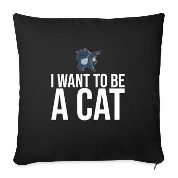 Dabbing Cat Funny Cat - Housse de coussin décorative 45 x 45 cm - noir - Devant