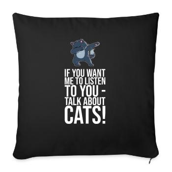 Dabbing Cat Funny Cat - Housse de coussin décorative 45 x 45 cm - noir - Devant