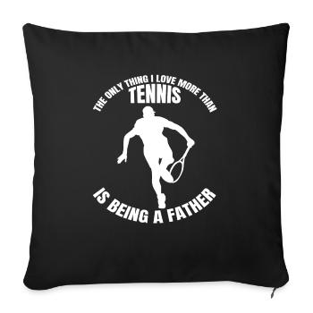 Tennis Père Papa Joueur de tennis Papa Raquette de tennis - Housse de coussin décorative 45 x 45 cm - noir - Devant