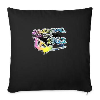 Génial depuis 1962. Wakeboard Lifestyle Vintage - Housse de coussin décorative 45 x 45 cm - noir - Devant