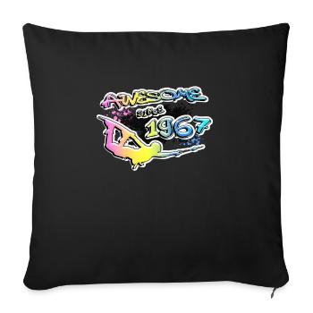 Génial depuis 1967. Wakeboard Lifestyle Vintage - Housse de coussin décorative 45 x 45 cm - noir - Devant