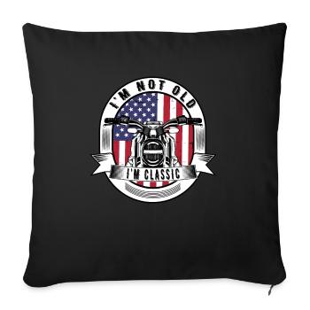 I'm Not Old I'm Classic. Biker Graphic Motorcycle - Sofa pillowcase 17,3'' x 17,3'' (45 x 45 cm) - black - Front