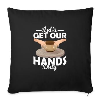 Mettons les mains sales Ceramics Artist Pottery - Housse de coussin décorative 45 x 45 cm - noir - Devant