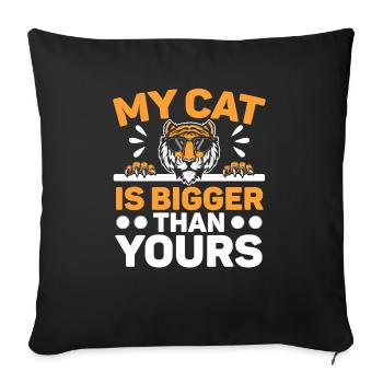Mon chat est plus grand que le vôtre Faune Animal Tigre - Housse de coussin décorative 45 x 45 cm - noir - Devant