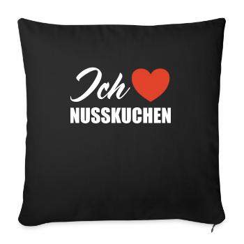 Ich liebe Nusskuchen - Sofakissenbezug 45 x 45 cm - Schwarz - Vorne