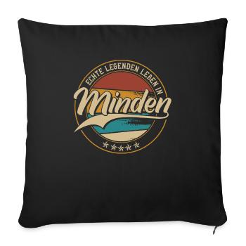 Minden Echte Legenden leben in Mindener - Sofakissenbezug 45 x 45 cm - Schwarz - Vorne
