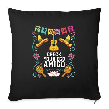 Vérifiez votre Ego Amigo Mexican Life Mexico Pride - Housse de coussin décorative 45 x 45 cm - noir - Devant