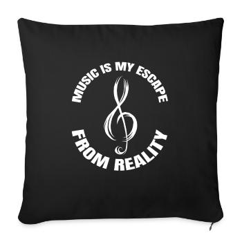 Music Music Musicians Saying Music Teachers - Sofa pillowcase 17,3'' x 17,3'' (45 x 45 cm) - black - Front