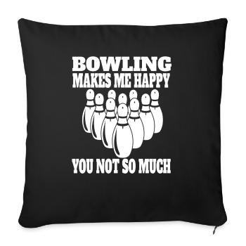Bowling Cadeau Bowler Bowling Bowling Bowling Cône de boule - Housse de coussin décorative 45 x 45 cm - noir - Devant