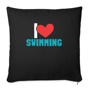 Schimmer Schwimmen I Love Swimming - Sofakissenbezug 45 x 45 cm - Schwarz - Vorne