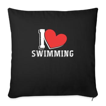 Schimmer Schwimmen I Love Swimming - Sofakissenbezug 45 x 45 cm - Schwarz - Vorne