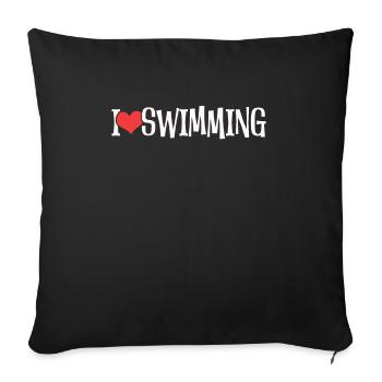 Schimmer Schwimmen I Love Swimming - Sofakissenbezug 45 x 45 cm - Schwarz - Vorne