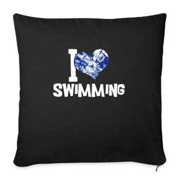 Schimmer Schwimmen I Love Swimming - Sofakissenbezug 45 x 45 cm - Schwarz - Vorne