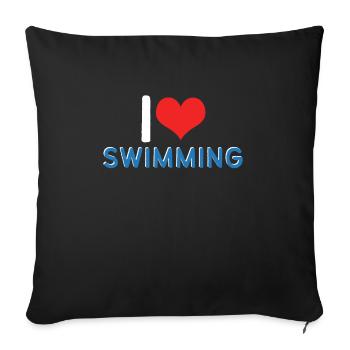Schimmer Schwimmen I Love Swimming - Sofakissenbezug 45 x 45 cm - Schwarz - Vorne
