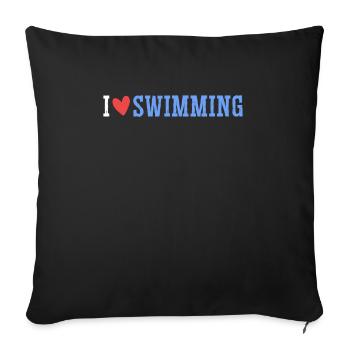 Schimmer Schwimmen I Love Swimming - Sofakissenbezug 45 x 45 cm - Schwarz - Vorne