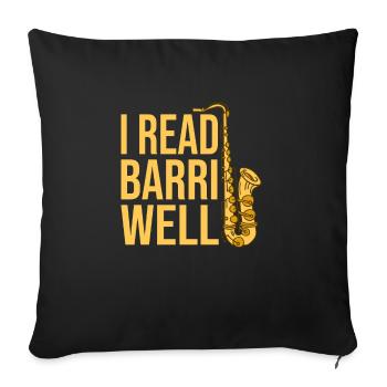 J’ai bien lu Barri Saxophoniste Saxophoniste - Housse de coussin décorative 45 x 45 cm - noir - Devant