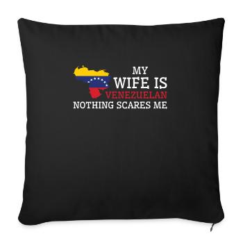 Rien ne me fait peur femme vénézuélienne - Housse de coussin décorative 45 x 45 cm - noir - Devant
