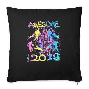 Génial depuis 2019. Agilité, Hundetraining - Housse de coussin décorative 45 x 45 cm - noir - Devant