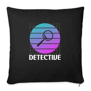 Retro Detective Investigator - Sofa pillowcase 17,3'' x 17,3'' (45 x 45 cm) - black - Front