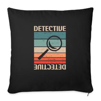 Vintage Retro Detective Investigator - Sofa pillowcase 17,3'' x 17,3'' (45 x 45 cm) - black - Front