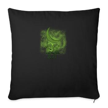 Zwei Skelette Sitzen Auf Einer Schaukel Und - Sofakissenbezug 45 x 45 cm - Schwarz - Vorne