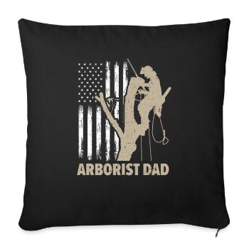 Baumpfleger Vater Holzfäller Patriotic Wood USA Flagge - Sofakissenbezug 45 x 45 cm - Schwarz - Vorne