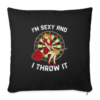 Triple Dartboard Dart Thrower Sporty Competition - Sofa pillowcase 17,3'' x 17,3'' (45 x 45 cm) - black - Front