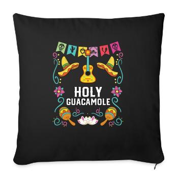 Holy Guacamole Lover Avocat Végétarien Guac Dip - Housse de coussin décorative 45 x 45 cm - noir - Devant