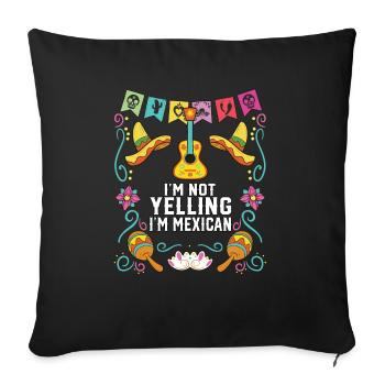 Je ne crie pas que je suis Mexican Life Mexico Pride - Housse de coussin décorative 45 x 45 cm - noir - Devant