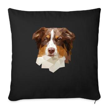 Australian Shepherd, Red Tri Polygon Stil - Sofakissenbezug 45 x 45 cm - Schwarz - Vorne