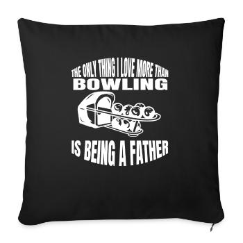 Bowling Bowling Père Boule de bowling Papa Kegel Bowler - Housse de coussin décorative 45 x 45 cm - noir - Devant