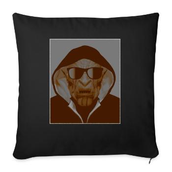 Ghetto Orc mit Sonnenbrille und Kapuze - Sofakissenbezug 45 x 45 cm - Schwarz - Vorne