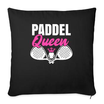 Paddle Queen Tennis Ball Raquette Sport - Housse de coussin décorative 45 x 45 cm - noir - Devant