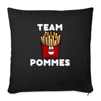Team Pommes Pommestüte Kartoffel Fritten - Sofakissenbezug 45 x 45 cm - Schwarz - Vorne