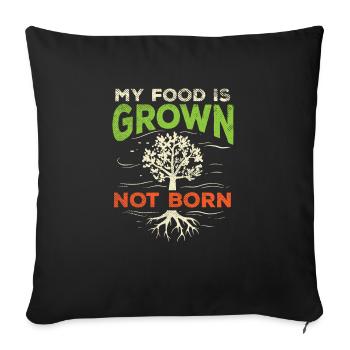 Veganer Vegetarischer Gärtner und Veganes Essen - Sofakissenbezug 45 x 45 cm - Schwarz - Vorne