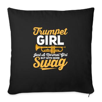 Fille trompette juste une fille normale mais avec plus de butin - Housse de coussin décorative 45 x 45 cm - noir - Devant
