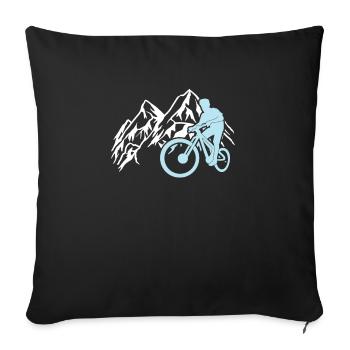 Downhill Mountain Bike Cycling Mountains Mountains - Sofa pillowcase 17,3'' x 17,3'' (45 x 45 cm) - black - Front