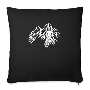 Downhill Mountain Bike Cycling Mountains Mountains - Sofa pillowcase 17,3'' x 17,3'' (45 x 45 cm) - black - Front