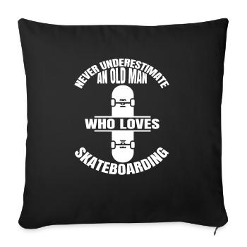 Skateboard Skating Longboard Skater Skateboarding - Housse de coussin décorative 45 x 45 cm - noir - Devant